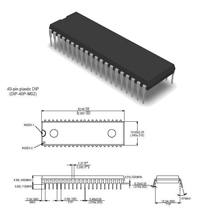 AT 89C51-24PC микроконтроллер , 8-Bit, FLASH, 8051 CPUDIP-40